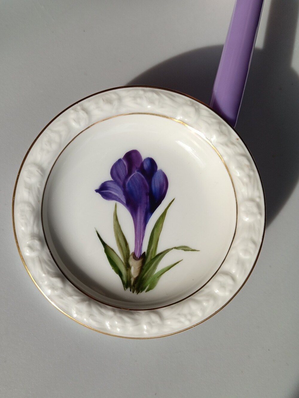 Vintage Antique Rosenthal Selb Germany Maria Small Dish Porcelain Purple Crocus